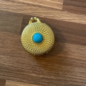 Ester Lauder Perfume  Compact with Turquoise Accent